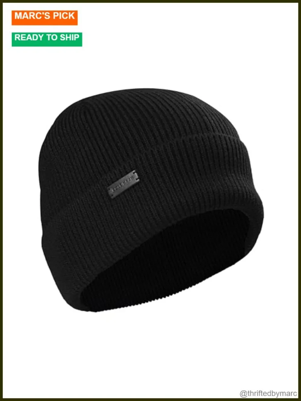 Wool Blend Beanie Hat - Classic Ribbed Knit Winter Hat
